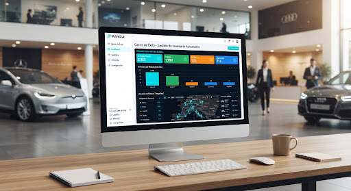 Dashboard de Odoo ERP mostrando métricas de inventario automotriz en tiempo real