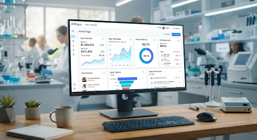 Dashboard de Odoo ERP mostrando analíticas en tiempo real, inventario y KPIs financieros